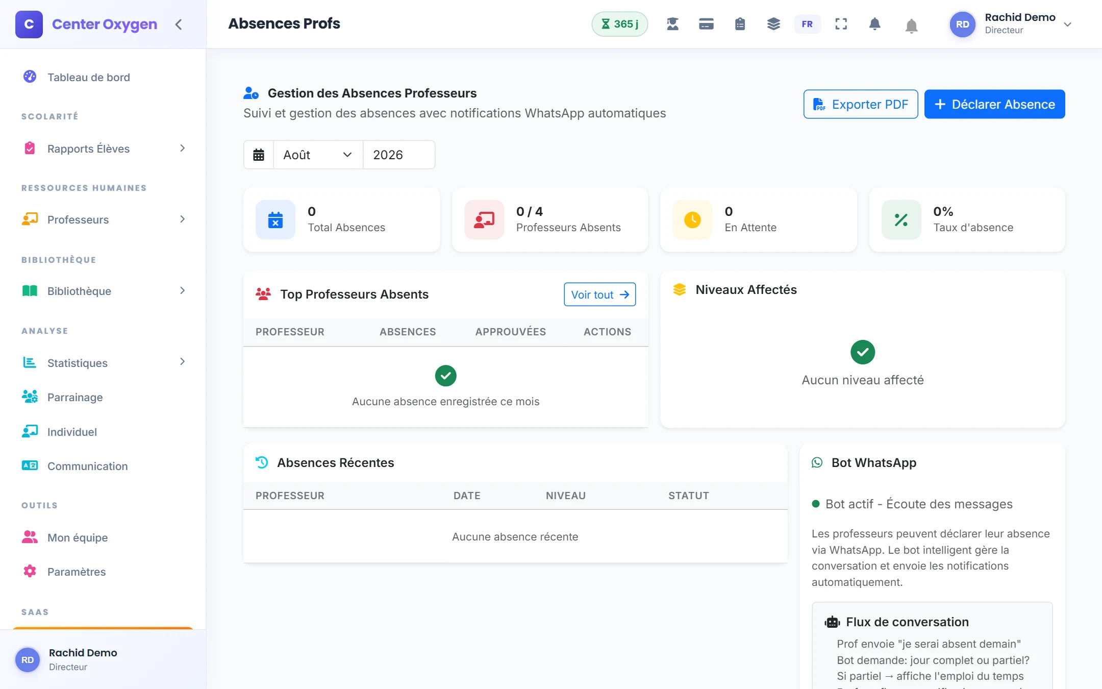 Absences enseignants